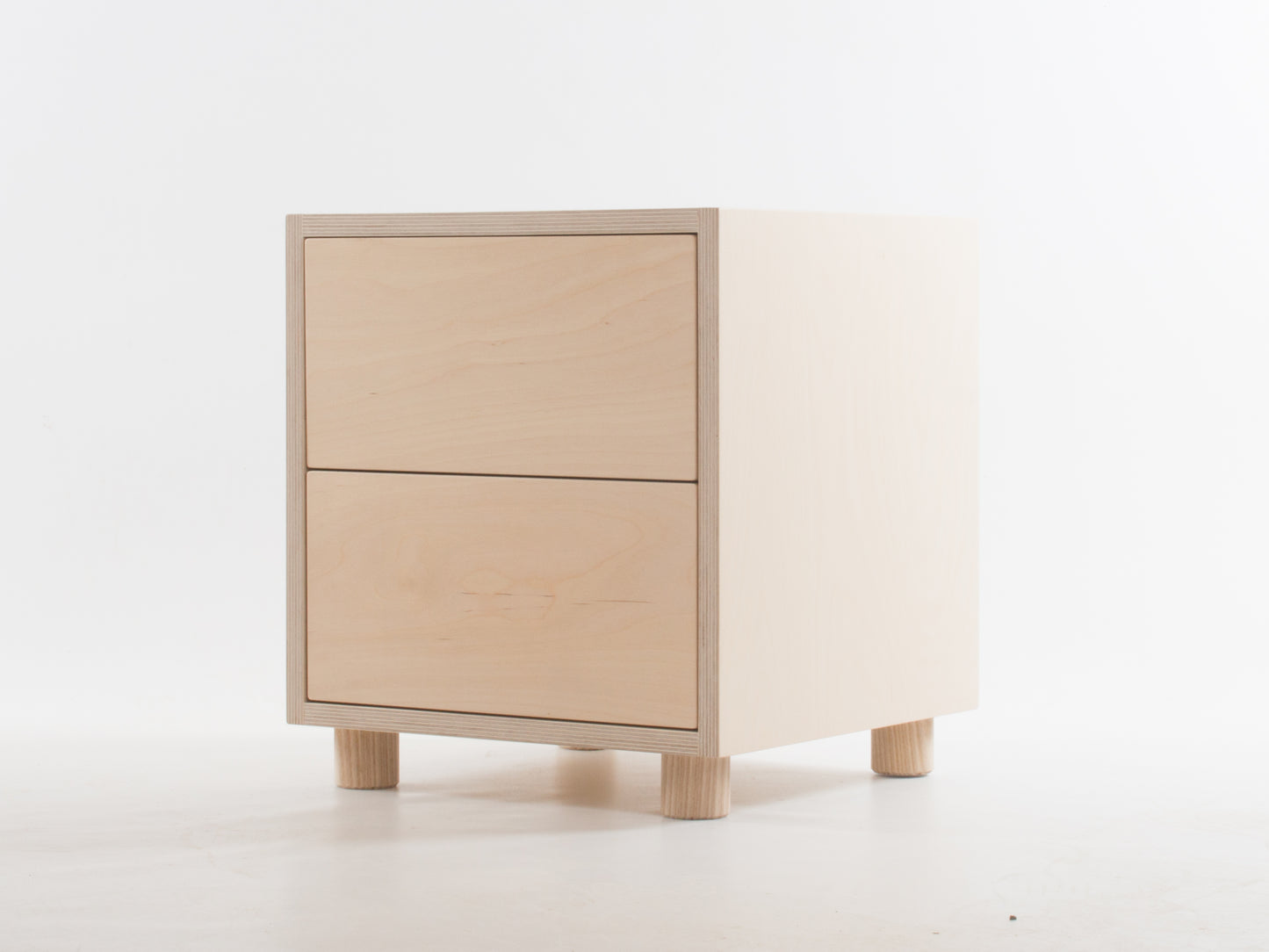 Box Side Table with Double Drawers