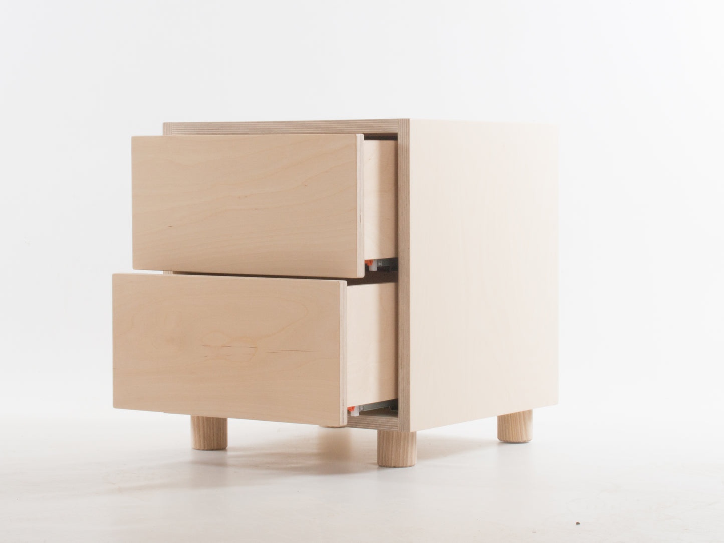Box Side Table with Double Drawers