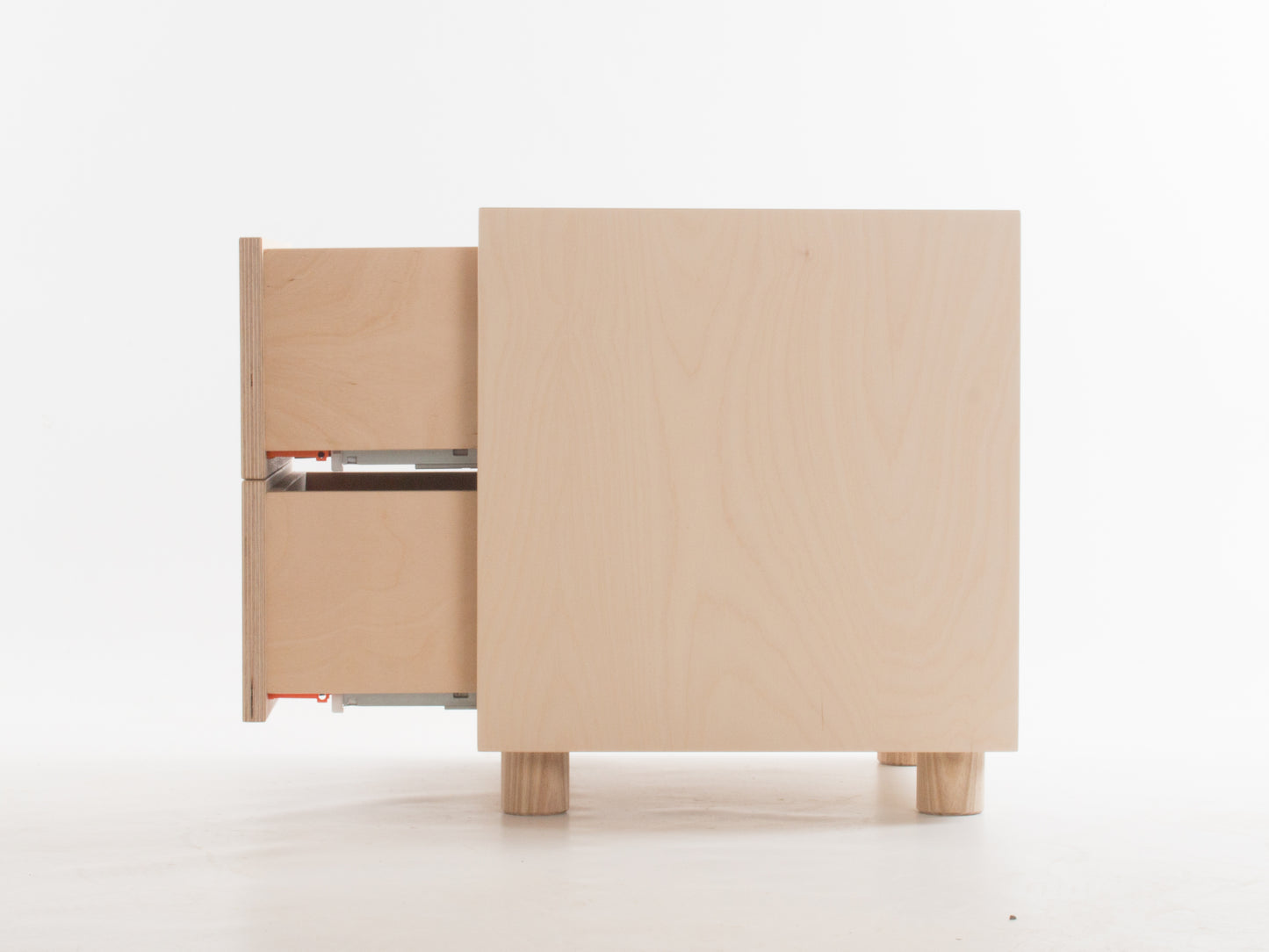 Box Side Table with Double Drawers