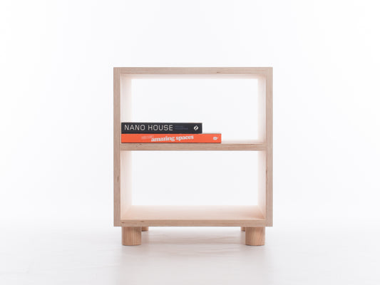 Box Side Table with Shelf
