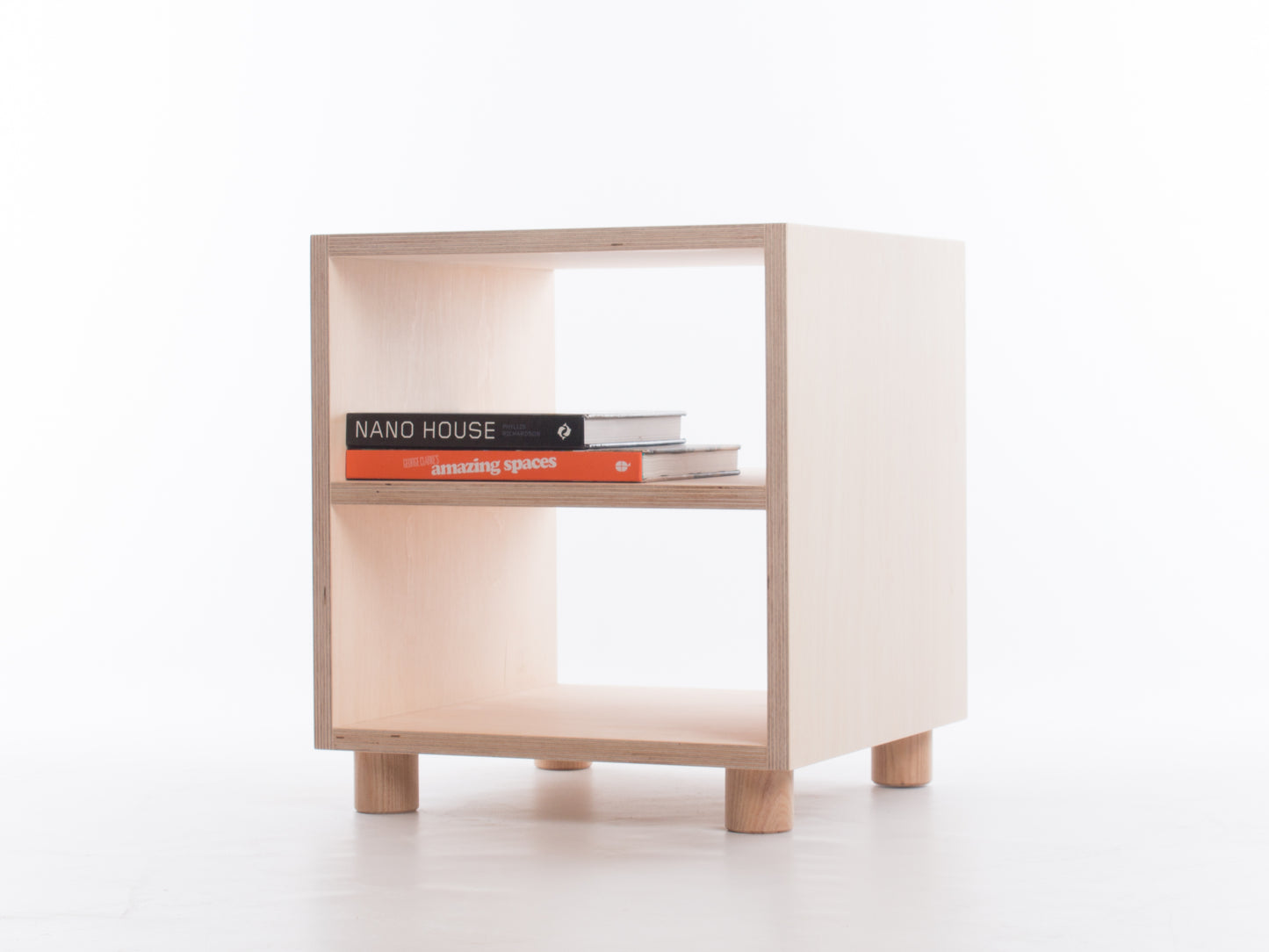 Box Side Table with Shelf